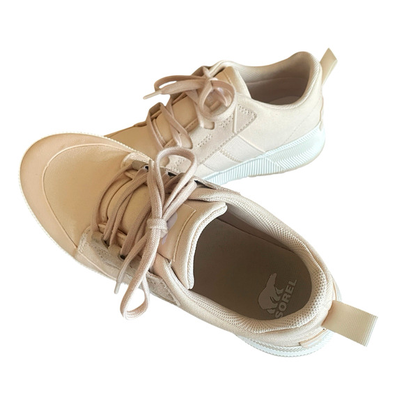 SOREL Out N About III Women Size 9 Peach Low Waterproof Canvas Platform Sneakers - Picture 4 of 9
